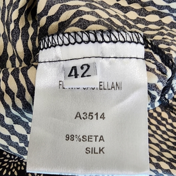 Flavio Castellani 100% Silk Dress V Neckline Front/Back Italian size 42 or 6 US - Picture 5 of 10